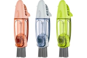 Cleangor 3 in 1 Multifunctional Cup Lid Cleaning Brush, Cup Crevice Cleaning Tools for Tight Spaces, Portable Cleaning Brush for Home use, Keyboard and Blender (3, Multicolored)