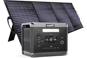 SOLARPLAY Tragbare Powerstation Ladestation 2160Wh/2400W, 230V Solargenerator,12 Anschlüsse, LiFePO4 Batterie, 1,5 Stunde Schnellladung für Camping, Stromausfälle (DE-Powerstation mit solarpanel 200W)