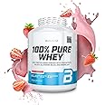 BioTechUSA 100% Pure Whey | Protein Powder with BCAA and Glutamine | Gluten-Free, Palm Oil Free | 21g Protein per Serving, 2.27 kg, Strawberry
