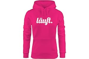 MoonWorks weicher Hoodie für Damen mit läuft Spruch, Sweatshirt mit Kapuze Kapuzenpullover