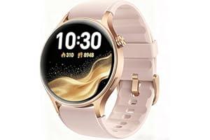 FITPOLO Montre Connectée Femme Homme avec Appel Bluetooth- 1,32" Smartwatch AMOLED pour Android iOS, Montre de Sport Podometre avec 110+ Sports & 3ATM Bracelet Fitness avec Moniteur Sommeil/ SpO2- Rose
