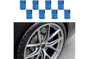 deemars 8 Pack Tapas de Válvula para Llantas de Coche, Tapas de Válvula de Rueda de Coche Impermeables, Tapones de Válvula de Plástico con Sello de Goma Universal para Camión Motocicleta (Azul Cielo)
