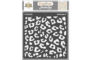 ‎CRAFTREAT CrafTreat Cheetah Print Stencil for Crafts Reusable - Cheetah Skin Pattern Stencil - Size: 15 x 15 cm - Leopard Print Stencils for Furniture Painting - Animal Skin Stencils for Cakes