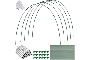 GIOTUK 84Pcs Greenhouse Hoops Kit - Fibreglass Grow Tunnel Arches for Raised Beds with 18 Clips, Plant Protection & Netting Support | Reusable, Rustproof Garden Hoops​
