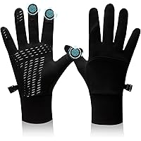 BLUEVER Gants de Course, écran Tactile Coupe-Vent Antidérapant Gants Chauds Doublures pour Cyclisme vélo Conduite Sportive po