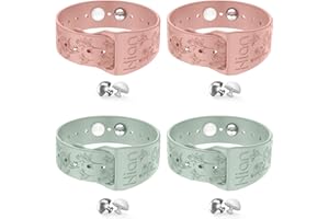 HION 2 pares de pulseras para alivio de mareo, pulseras de acupresión de viaje, náuseas, alivio de enfermedades matutinas, enfermedades del mar, viajes, enfermedades del automóvil (menta+rosa)