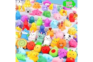 AMYANG 100Pcs Mochi Squishy Toys, Easter Squishies Fidget Toys Pack - Stress Relief Toys Party Bags Fillers for Easter Basket Stuffers Valentines Gifts Boys Girls Birthday Party Favors Gifts(Random)