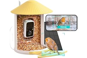 Netvue by Birdfy Comedero Pájaros con Camara, Captura Automática de Imagen/Video,Observación de Aves Cámara con Batería & Panel Solar, Reconocimiento de Especies de Aves AI, Comedero Pajaros Exterior