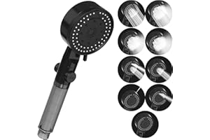 STOAT®soffione doccia anticalcare nero doccino per doccia soffione per doccia shower head doccino per doccia alta pressione soffione doccia nero telefono doccia universale doccia alta pressione