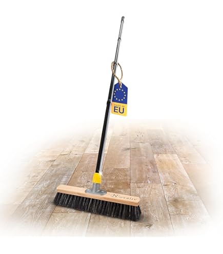 Novaliv 40 cm bezem met handvat en kunsthaar, industriële bezem voor werkplaats, huis, slaapkamer en haar Novaliv 40 cm bezem met handvat en kunsthaar, industriële bezem voor werkplaats, huis, slaapkamer en haar