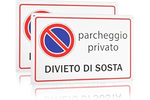 DZPUHUOJZ 2pz Cartello Divieto di Sosta, Divieto di Sosta Proprietà Privata in Alluminio Metallo Materiale, Caratteristiche Resistente UV Impermeabile Facile da Installare (Versione orizzontale)