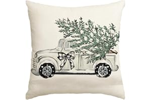 Artoid Mode Dekoracyjna poszewka na poduszkę z motywem drzewa, z motywem drzewa, na Boże Narodzenie, 50 x 50 cm, sezonowa, do ciężarówki, na zimę, dekoracyjna