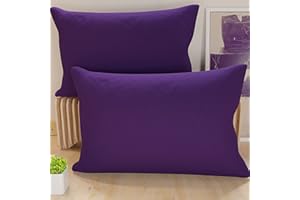 PETTI Artigiani Italiani - Lot de 2 Taies d'oreiller de Lit 50x80 cm, Housses de Coussin Unies Couleur Violet, Taie Oreiller 100% Microfibre Hypoallergénique, Fabriqué en Italie