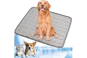 YXHZVON Alfombrilla Refrescante para Mascotas, Manta Refrigerante Perro, Cama Frio Animales Colchon Mascotas para Verano, 100 x 150 cm, XXL, Gris