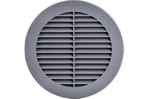 Steinberg14 Grey 150mm Air Vent Cover with Insect Mesh - 6 inch Round Air Vent Covers for Walls and Ceilings - Vent Covers - Air Vents for interior walls - Plastic Ventilation Grille