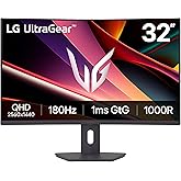 LG 32G600A-B Ultragear QHD (2560x1440) Kavisli Oyun Ekranı, 180 Hz, 1ms, AMD FreeSync, HDMI, DisplayPort, Ayarlanabilir Stand