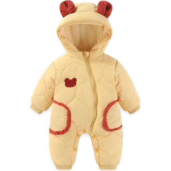 JiAmy Sneeuwpak voor baby's, kleine kinderen, beer met capuchon