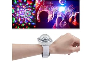COMEHOME Mini Disco Ball Disco Lights for Kids, Disco Ball Watch Rechargeable Kids Night Light Usb Star Light Projector Torch Light for Kids, Portable Wrist Disco Ball Light Battery Operated for Girls