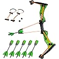Zing HyperStrike Bow Youth Archery Pack, 1 Clear Green Bow, 6 Green Zonic Whistle Arrows and 1 Extra Orange Replacement Bungee, Eco-Friendly Packaging, Shoots Arrows Over 250 Feet