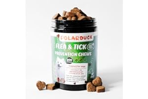 POLARDUCK Flea & Tick Chewables for Dogs - 200 Soft Treats: Natural Immunity Support and Daily Oral Treatment for All Breeds & Ages - Vet-Recommended | Chicken Flavour