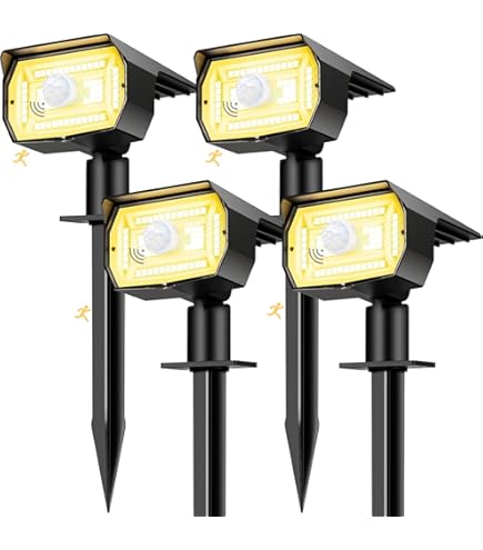 Ainostone Solarverlichting voor Tuin 4 stuks Padverlichting 1000mAh met Warm Tuinverlichting op Zonne-Energie 34 Lumens IP65 Waterdicht Automatisch aan/uit voor Buiten, Gazon, Binnenplaats, Decoratie
