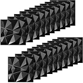 Pack of 20 3D Wall Panels, Self-Adhesive Stone Look, 30 x 30 cm, PVC Wall Panels, Gaming Black, Wall Panels, Bathroom Outdoor