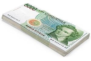 SCRATCH LOVER Scratch Cash Lire - 100 Banconote Finte da ₤ 5.000, Fac-Simile Lire, Dimensioni Reali