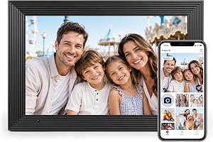 Produktabbildung: AEEZO Digitaler Bilderrahmen 32 GB, 10,1‑Zoll‑WiFi‑Elektronischer-Bilderrahmen, Automatisch Drehbarer Digitale