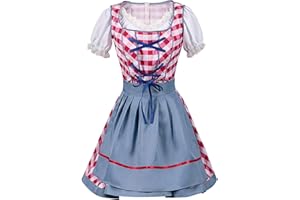 WINDSFINR Women's 3 Piece German Dirndl Dress Oktoberfest Costumes for Bavarian Beer Carnival Beer Festival