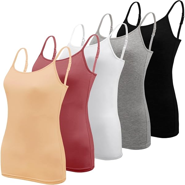 Emmalise Women's Built-In Bra Camisole 3-Pack - Wireless Support Tank Tops, Small - View #2