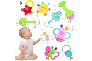 OCTOPUS PLUSH Baby Toys 6 12 24 Month Baby Rattle Teething Toys 0-36 Month Sensory Toy Age 1-3 Year Old Boys Girls High Chair Toy Birthday Present for Newborn Babies Boys Girls Gift 1 2 3 Year Old