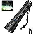 Rechargeable Flashlights High Lumens, 990,000 Lumens Brightest Flashlight, 5 Modes Super Bright Led Flashlight, 12H Running time, Handheld Flashlights for Home/Camping, Flash Light IPX6 Waterproof
