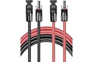 Solarpanel Verlängerungskabel 10m x 2 mit Männlich/Weiblich Stecker 1500VDC, ZITFRI Verlängerung Kabel 4mm2 AWG12 Solarpanel beideseitig Solarstecker Solarkabel für PV Kabel Photovoltaik Solaranlage