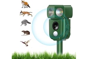 AILEDA Repellente Gatti, Repellente Ultrasuoni Energia Solare IP66 Impermeabile a Frequenza Regolabile per Allontanare Animali 5 Modalità Regolabile Repeller Animali Ultrasound Repellente per Animali