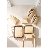 Ocean Home Textile 8'li Bej Balıksırtı Bavul İ&ccedil;i D&uuml;zenleyici Set