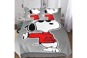 CasCam Snoopy Bettwäsche Set, Kinderbettwäsche, 3D Motiv, Mikrofaser, Sehr Weich, Jungen Und Mädchen Lovely Dog Bettwäsche Set Mit Bettbezug Und Kissenbezug Double（200x200cm）