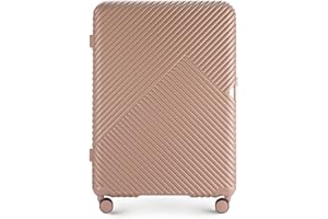 WITTCHEN GL Style Line | Reisekoffer Rollkoffer Trolley Großer Koffer Handgepäck Hartschale aus Polycarbonat mit 4 Zwilling-Rollen Zahlenschloss Teleskopgriff GL Style Größe L Puderrosa