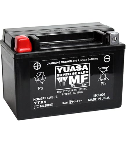 Batteria Moto Yuasa YTX9-BS Per Suzuki Bandit 650 2005-2012 - Ricambio Originale, 12V, 8 Ah
