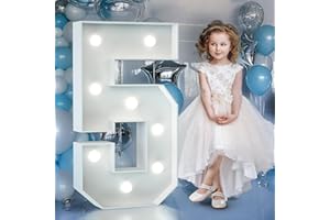 MIXIFOX Gigantische Leuchtende Zahlen Deko Geburtstag, Hochzeitstag, 5.Geburtstagsfeier, Leuchtende Zahlen LED, Hochzeit Deko Geburtstag Verlobungsdekoration, Partyzubehör, Zahl 5