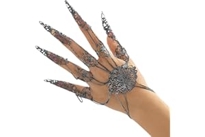YUNHENTONG Pulsera de Garra con Punta de Dedo,Gótico Anillo Pulsera,Pulsera de Anillo de Garra de Dedo de Uñas,Adecuado para disfraces de Fiesta de Halloween
