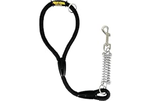 AVANZONA Correa para Perros, Amortiguador, Antitirones, para Perros medianos y Grandes, Fabricada en España. 60cm. Negro