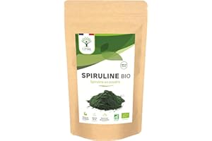 BIOPTIMAL NUTRITION NATURELLE Spiruline Bio - 65% Protéines 14% BCAA 17% Phycocyanine Fer - Energie Sport Immunité - 100% Pure en Poudre - Bioptimal Marque Française -Conditionné en France - Certifié Ecocert - 100 g
