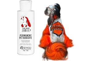 Opawz Permanente Tinte para Pelo de Perro, Profesional Salones Tinte para Pelo de Mascotas, Dura Más de 20 Lavados, Colores Brillantes para Perros y Caballos (Llama Naranja)