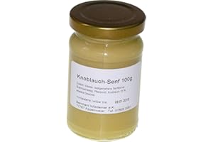 ‎WIEDEMER Wiedemer Spicy garlic mustard from fresh preparation with selected natural vegan ingredients - 1 glass of 100 ml gourmet mustard for grilled meats, sauces, dips, meat, bread and much more.