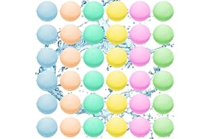 NCKIHRKK Globos de Agua Reutilizables, 36 Piezas Globos Agua de Silicona de Llenado Rapido, Juguetes de Bolas Agua Rellenables, Pelotas de Agua Juegos Playa/Piscina/Verano/Fiestas Acuáticas para Niños