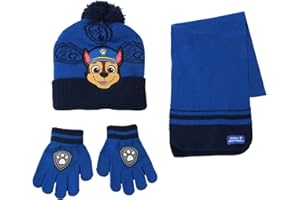 CERDÁ LIFE'S LITTLE MOMENTS Dziecięcy Infantil Gorro, Guantes Y Bufanda Psi Patrol Invierno-Conjunto Térmico Niños Y Niñas, idealny zestaw Frío z 3 szalami, rozmiar uniwersalny (3 sztuki)