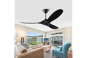 XSGDMN 52 "ventilatore da soffitto esterno con telecomando, ventilatore da soffitto balcone senza luce, 1/4/8h temporizzazione, moderno ventilatore da soffitto impermeabile interno/esterno