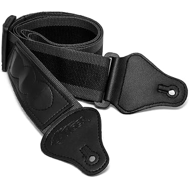 Leather Guitar Strap Black Full Grain Acoustic/Electric/Bass Guitar Straps Belt