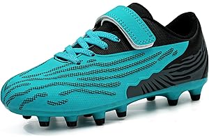 JABASIC Enfants Dur Gazon Chaussures de Football Chaussures de Football de Sport pour Les Garçons et Les Filles