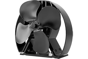 FOREST MASTER Viking Air Stove Fan and Cooker Top Fan with Twin Fragrance Dispenser - Revolutionary 4-Blade Air Freshener & Aroma Diffuser for Homes, Enhanced with Heat-Driven Circulation Technology (Satin Black)